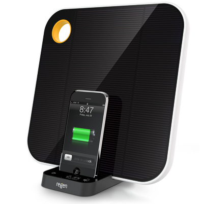 Regen's Renu solar charger dock for iPhones and iPods