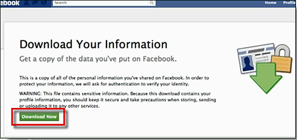 Download your Facebook Pictures and Data