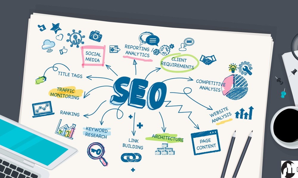 Flat design illustration concept for SEO