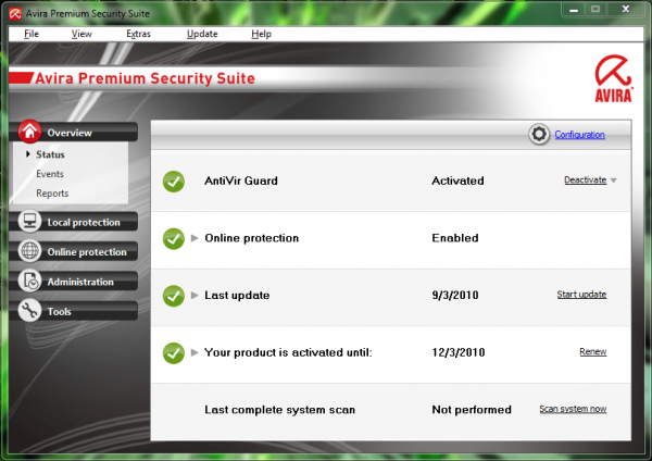 Avira Premium Security Suite 10 versus the Free Version