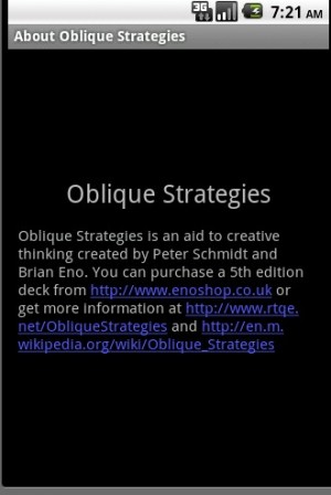 Oblique Strategies Application Android 