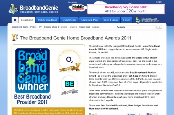 Home Broadband Awards 2011 