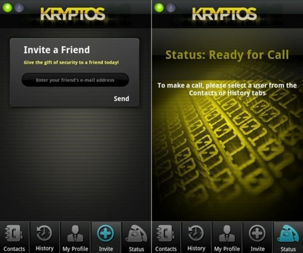 Secured Phone Conversations with Kryptos