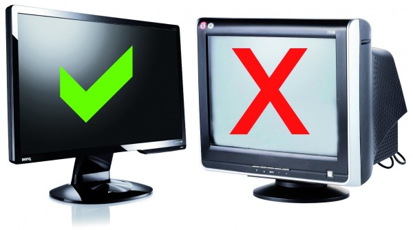 The advantages of LCD desktop computer screens over CRTs