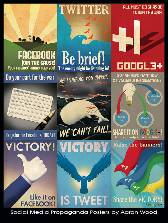 social media propaganda poster